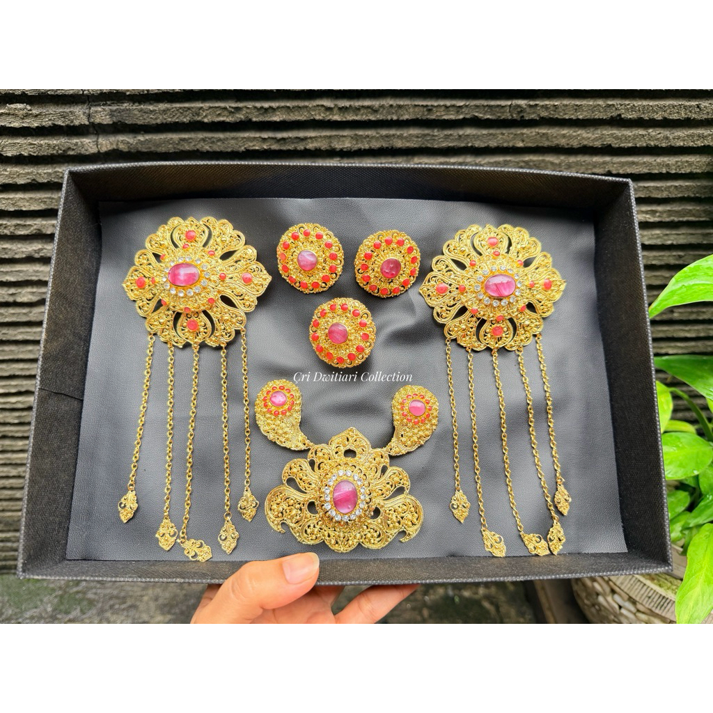 Set Bros Pasangan Pengantin Bali/ Bros Padma Mirah/ Bros Couple