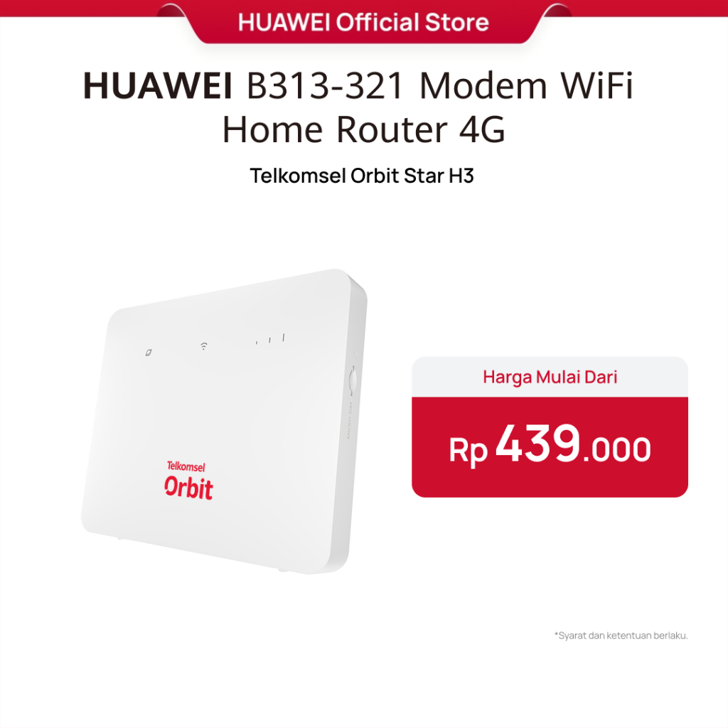 Telkomsel Orbit Star H3 B313-321 Home Router Modem Wifi 4G High Speed Modem Huawei
