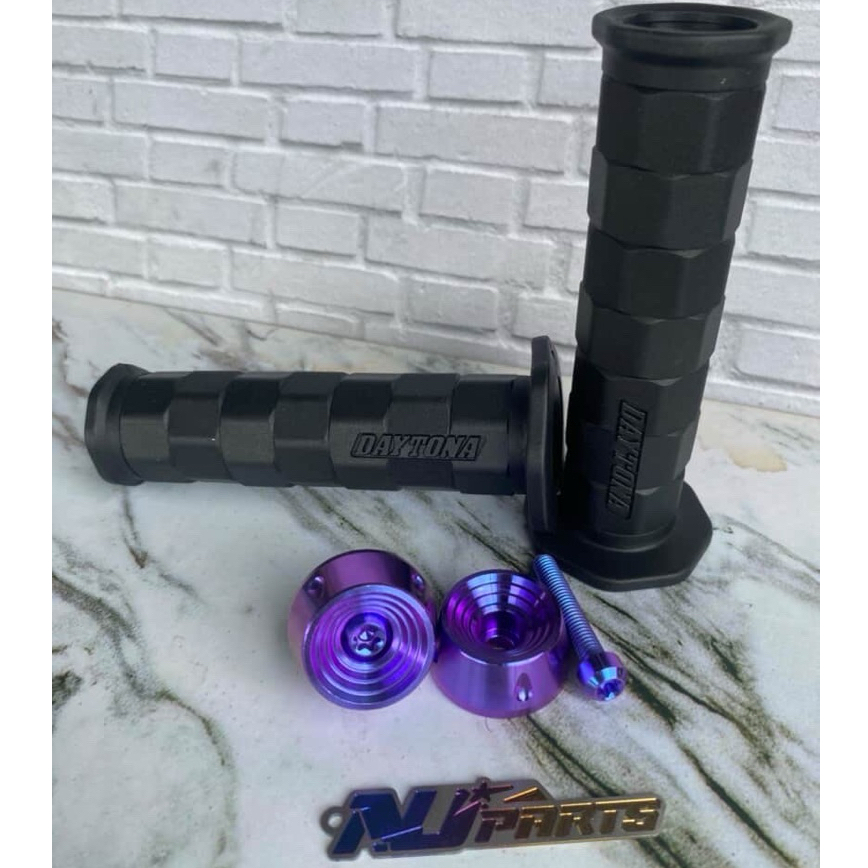 Jalu stang big titanium model spiral original grade 5 bandul stang untuk motor mio aerox vario nmax 