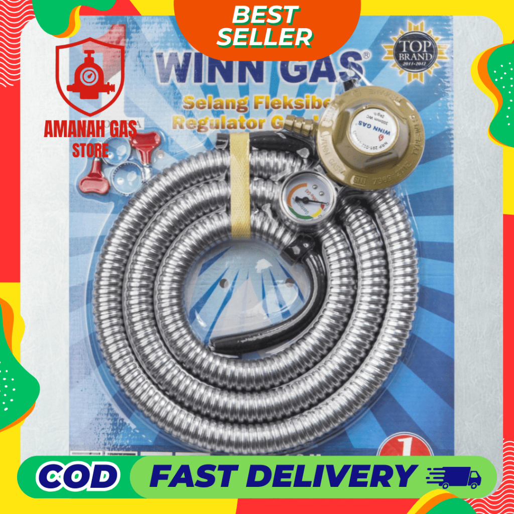Winn Gas Paket Regulator Selang Flexible PSFR W118M Paket Regulator Murah