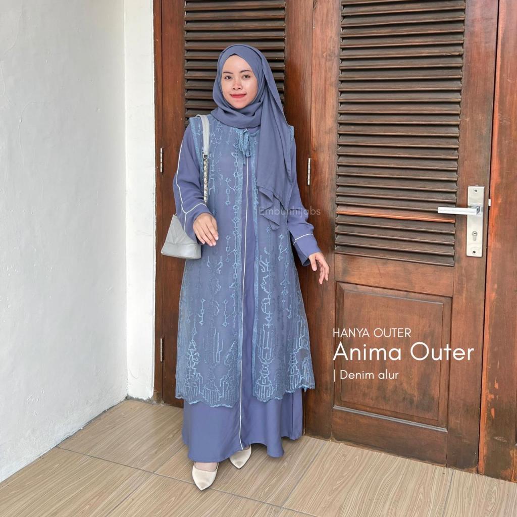 Latopia_ Anima Outer Brokat Premium (Hanya Outer) By Embun Hijab - Long Outer Lace Brokat
