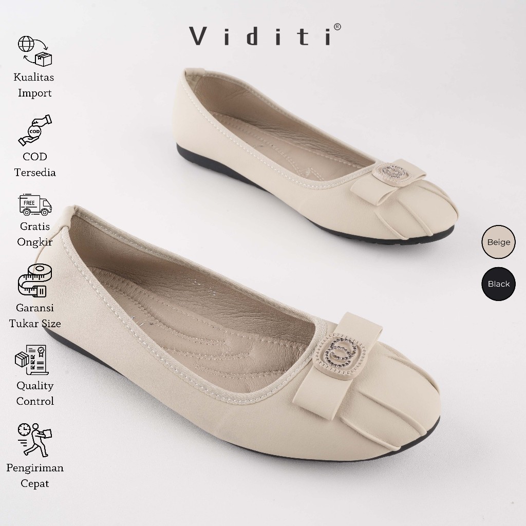 Viditi Elise | Sepatu Import Wanita | Lepes | Teplek | Kerja | Kantor | Flat Shoes