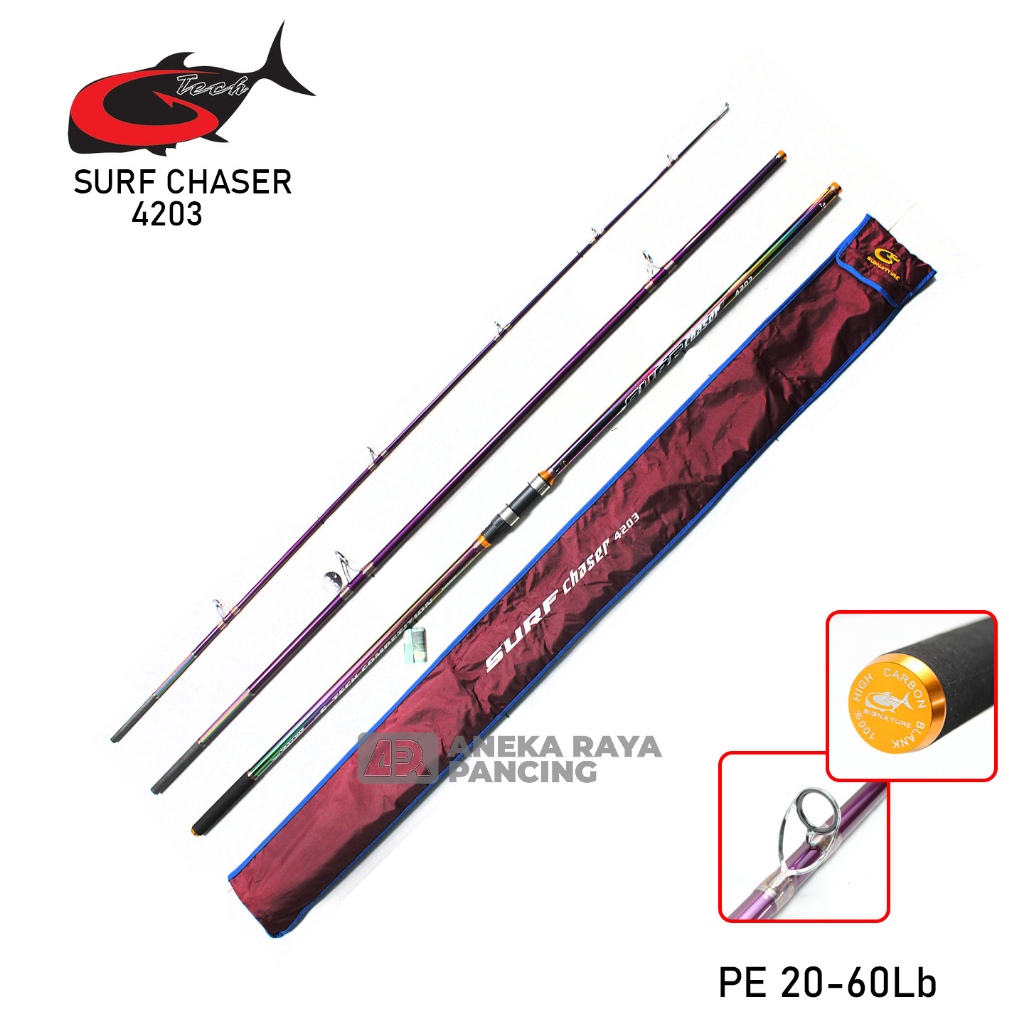 JORAN GTECH SURF CHASER 2025 / Joran Pasiran Sambung 3 / Joran Tebing 4 Meter / Joran Murah Kuat Ber
