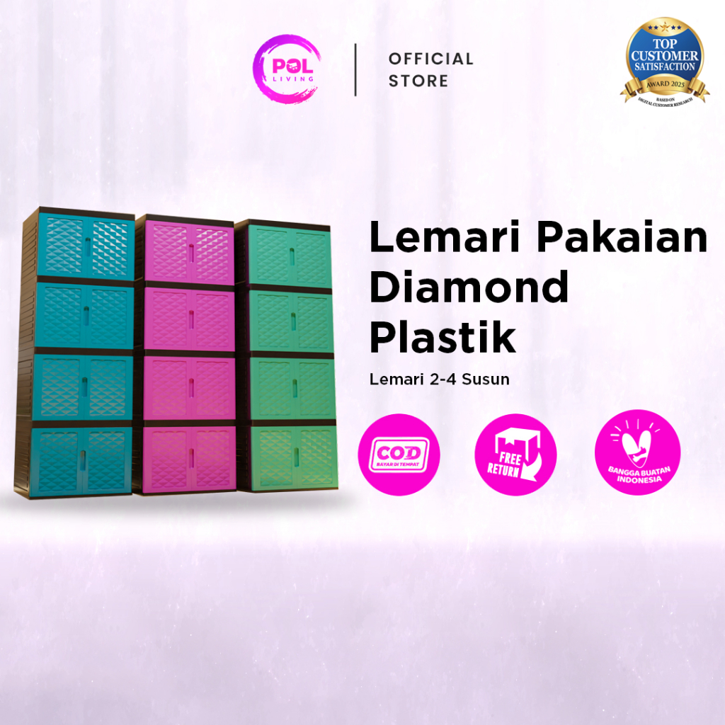 POL - Lemari Pakaian Plastik Diamond 2 - 4 Susun