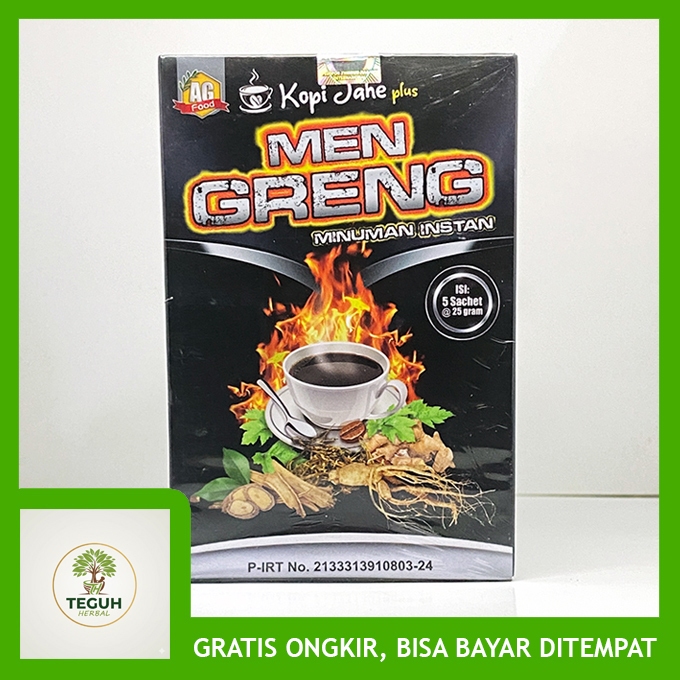 Kopi Men Greng Plus Jahe Merah Original - Kopi Herbal Stamina Pria BPOM Halal -isi 5sachet