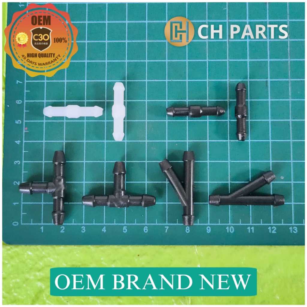 Pipa Plastik Hose Sambungan lurus T Y Wiper Mobil Universal