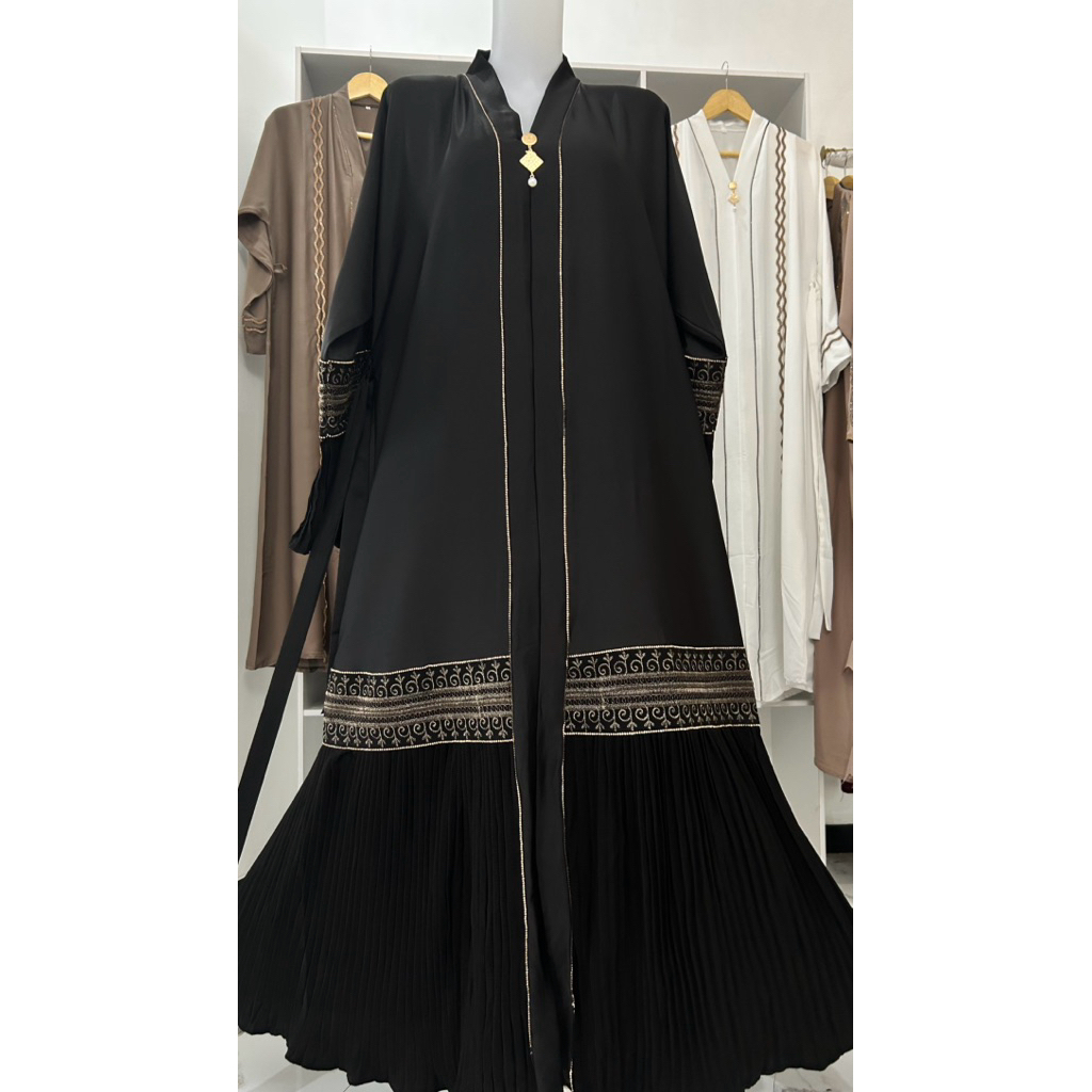 Abaya ORI Saudi Plisket, Abaya terbaru ORI Saudi, Abaya Viral Terbaru