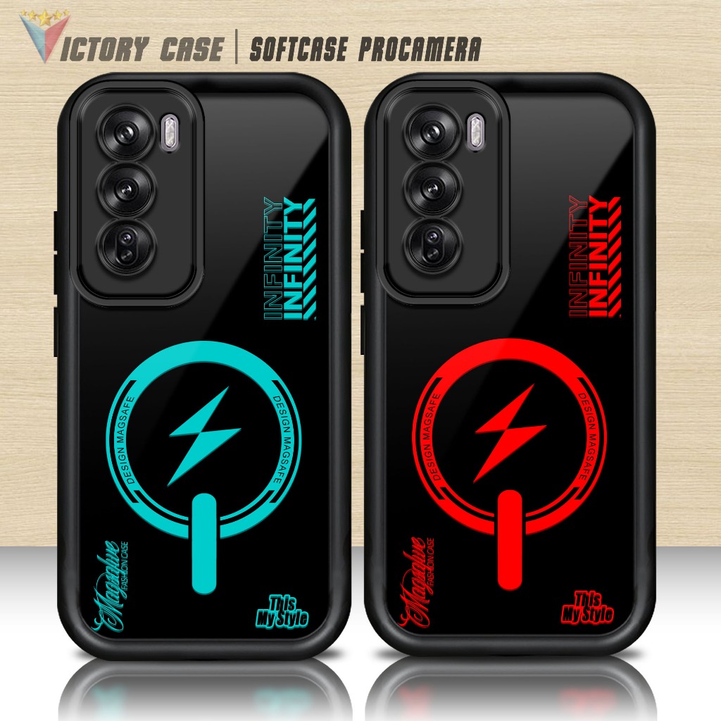 Softcase Glass kaca untuk OPPO RENO 12 PRO ROG5 Casing Handphone Case Procamera