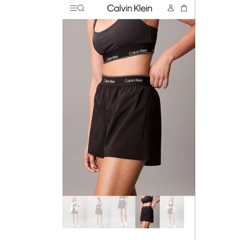 CALVIN KLEIN GYM SHORTS / CELANA PENDEK OLAHRAGA WANITA WARNA HITAM