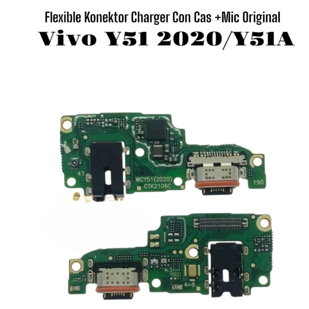 Flexible Fleksibel Konektor Charger Vivo Y51 2020 Papan PCB Con Cas vivo y51 papan cas vivo y51 flex