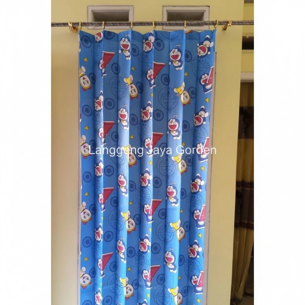 Gorden plisket karakter doraemon minimalis gorden pintu jendela murah