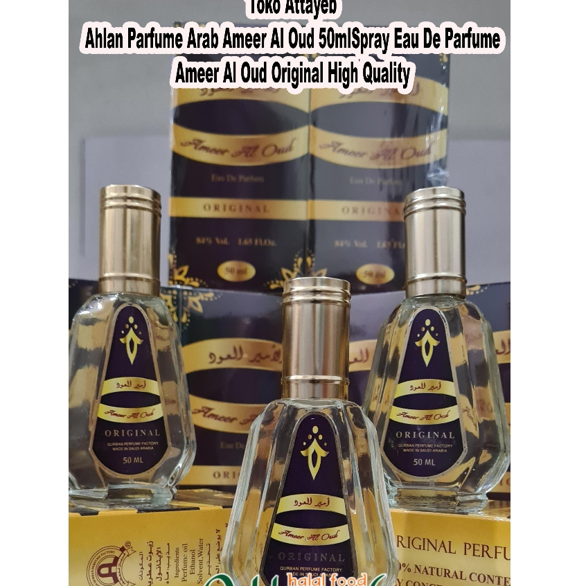 Ahlan Perfum Arab Ameer Al Oud 50ml Spray Eau De Parfume Original High Quality