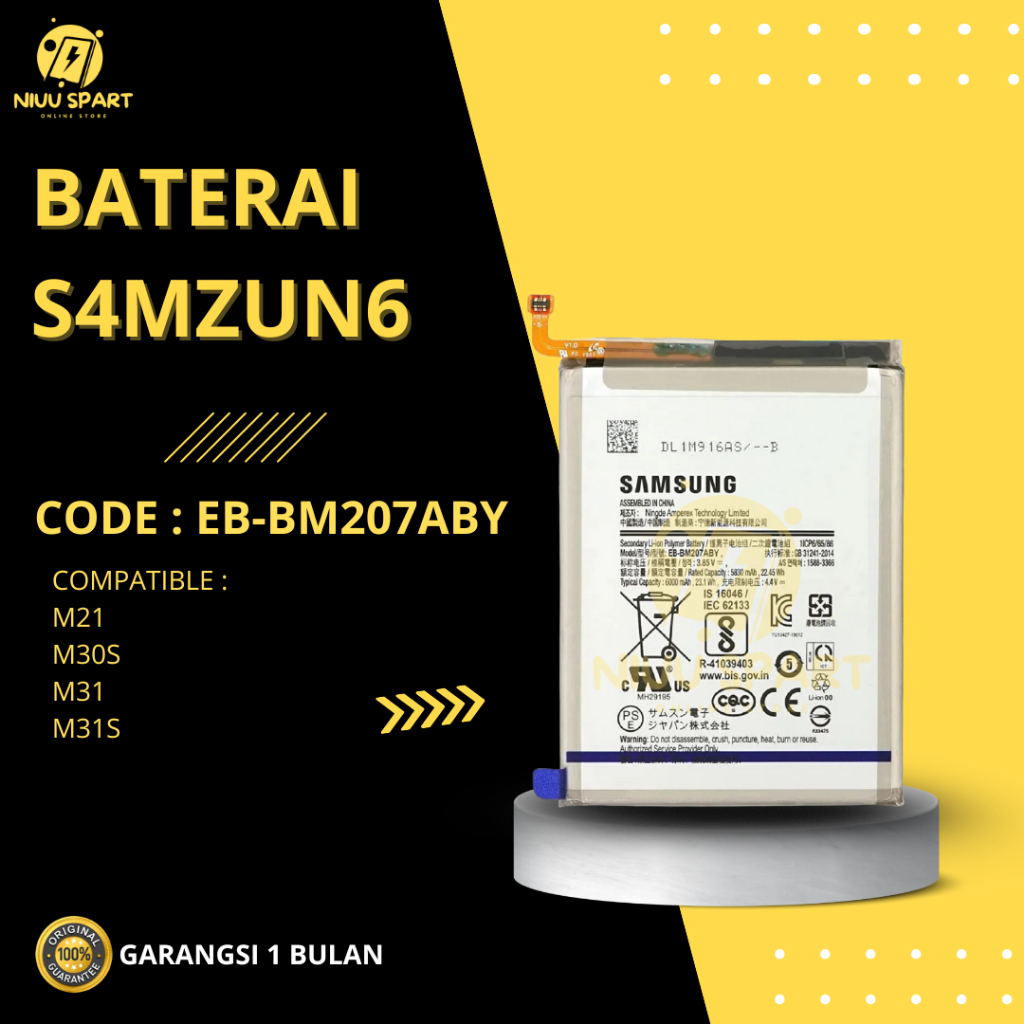 BATERAI BATTERY EB-BM207ABY SAMSUNG M21 / M20S / M30S / M31 DOUBLE [IC POWER] ORIGINAL
