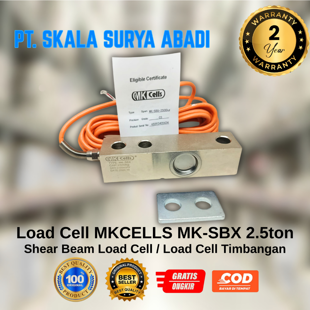 Load Cell shear beam MK CELLS MK SBX 2.5T / load cell Shear Beam batang 2,5ton / Load Cell timbangan