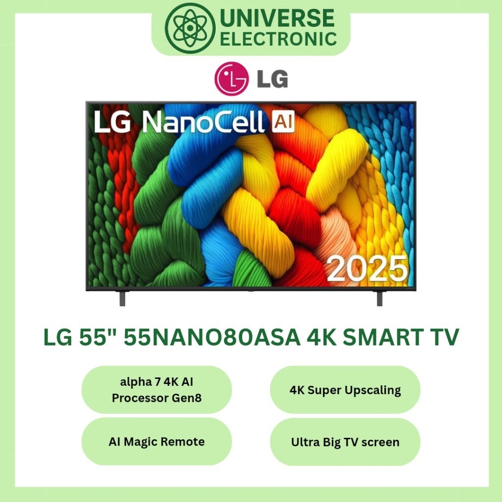 LG 55NANO80 / 55NANO80ASA 4K SMART TV NANO CELL 55 Inch