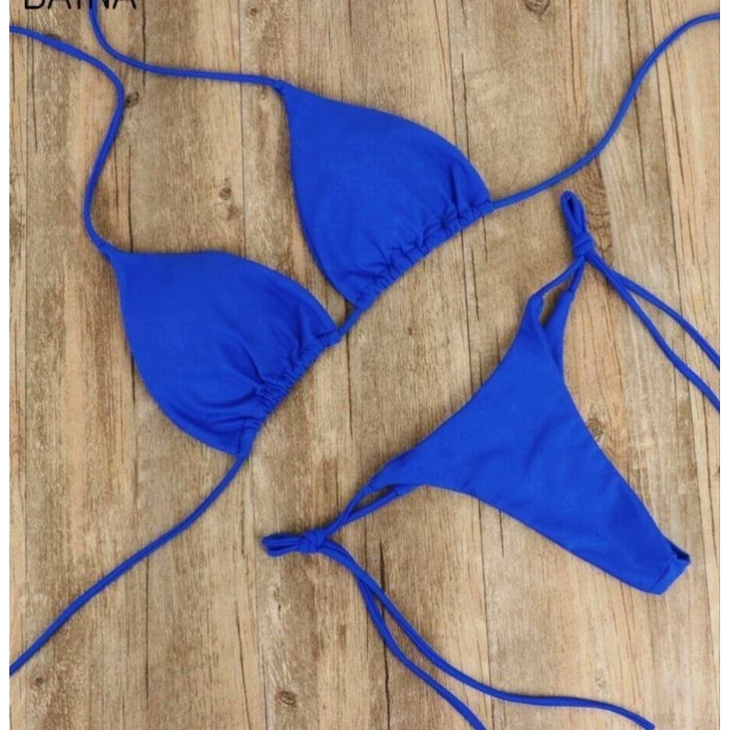 Sexy Bikini Bra Gstring Bikini Renang Baju Sexy Wanita TA105BE Biru