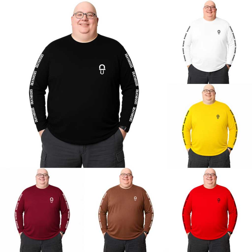 Kaos Lengan Panjang Pria Jumbo M-XXL XXXL 4XL 5XL 6XL 7XL