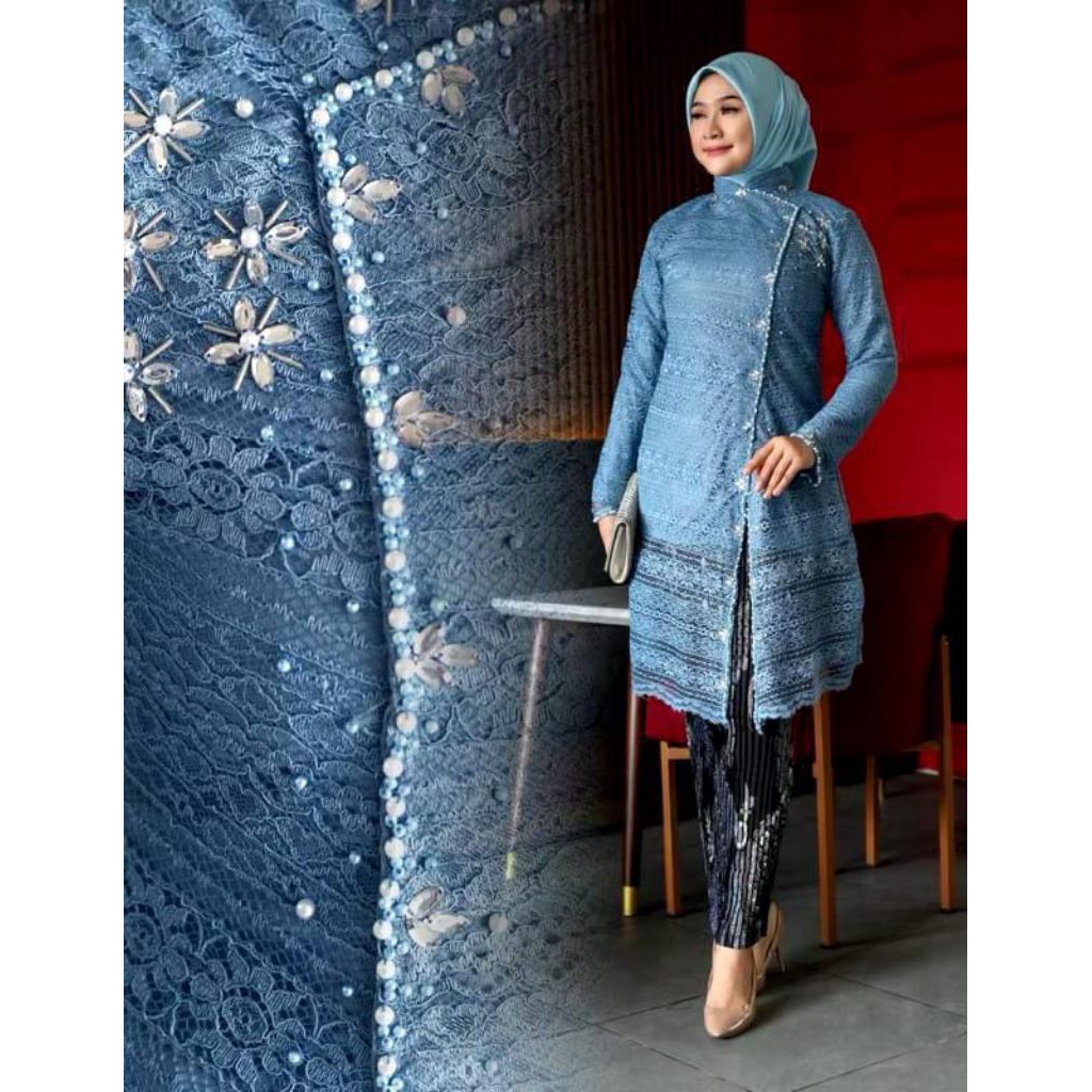 SET KEBAYA TUNIK TAMARA / KEBAYA BROKAT PAYET / KEBAYA MODERN