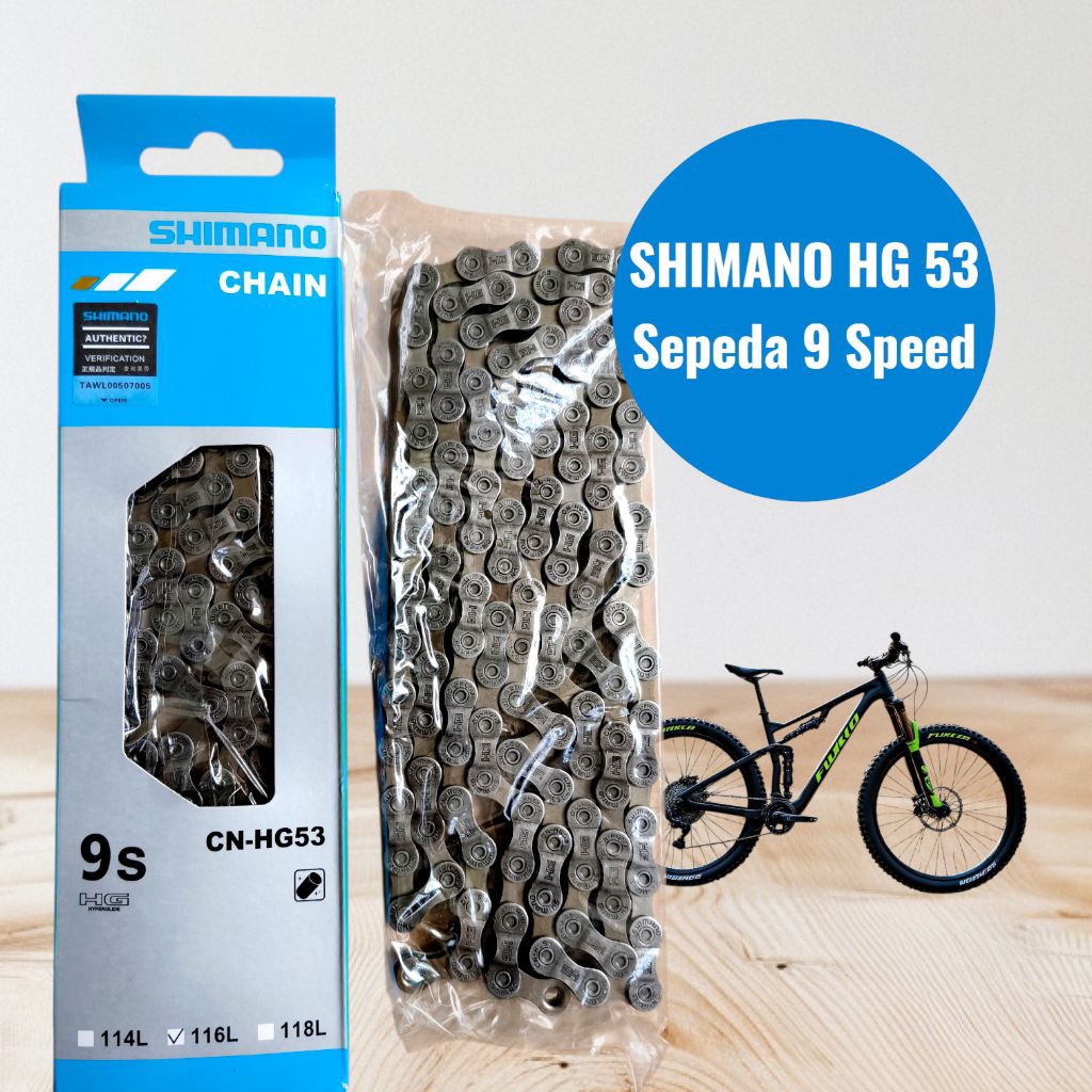 Rantai Sepeda 9 Speed Shimano CN HG 53 sepeda MTB Lipat dan Roadbike