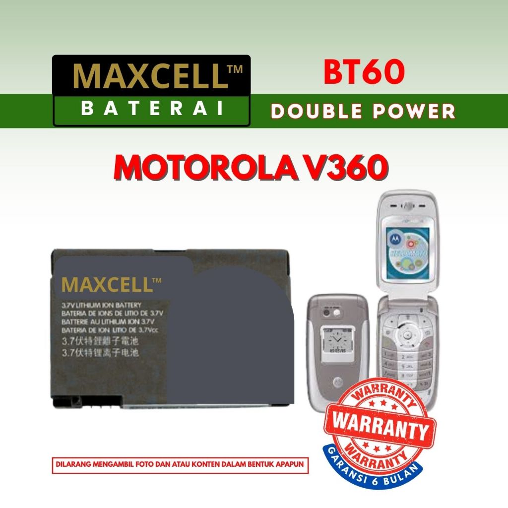 Baterai BT60 Compatible Motorola v360 Double Power