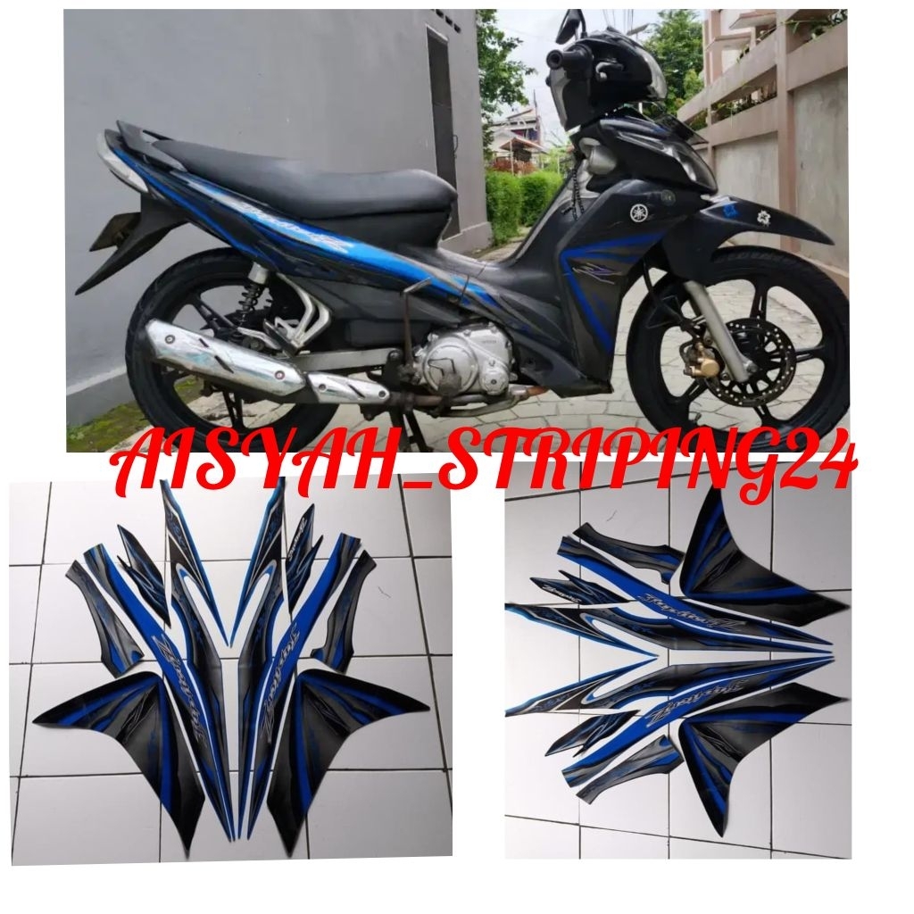 stiker striping yamaha jupiter z robot 2010 biru hitam