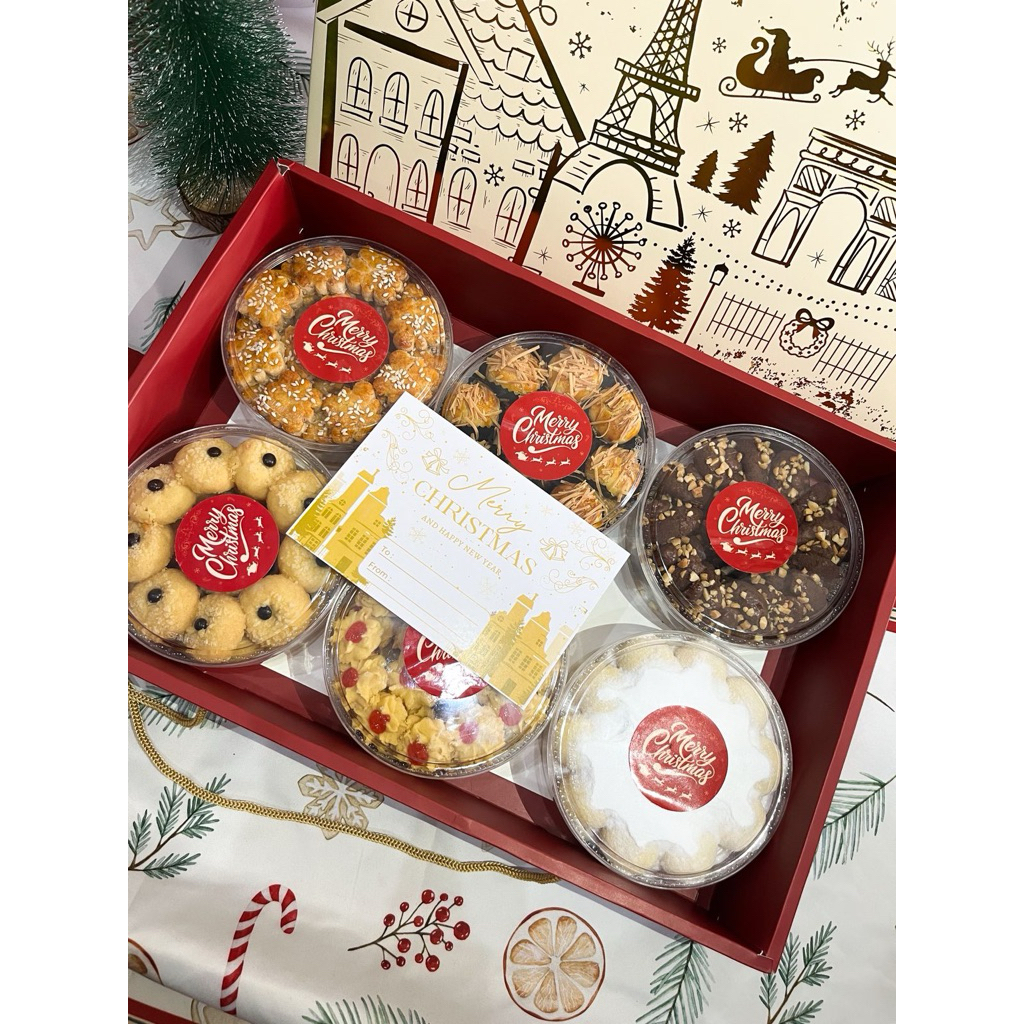Sale Last Box (Medan Only) ~ Kue Kering Natal dan Tahun Baru Premium isi 6 Toples | Kado Gift Hadiah