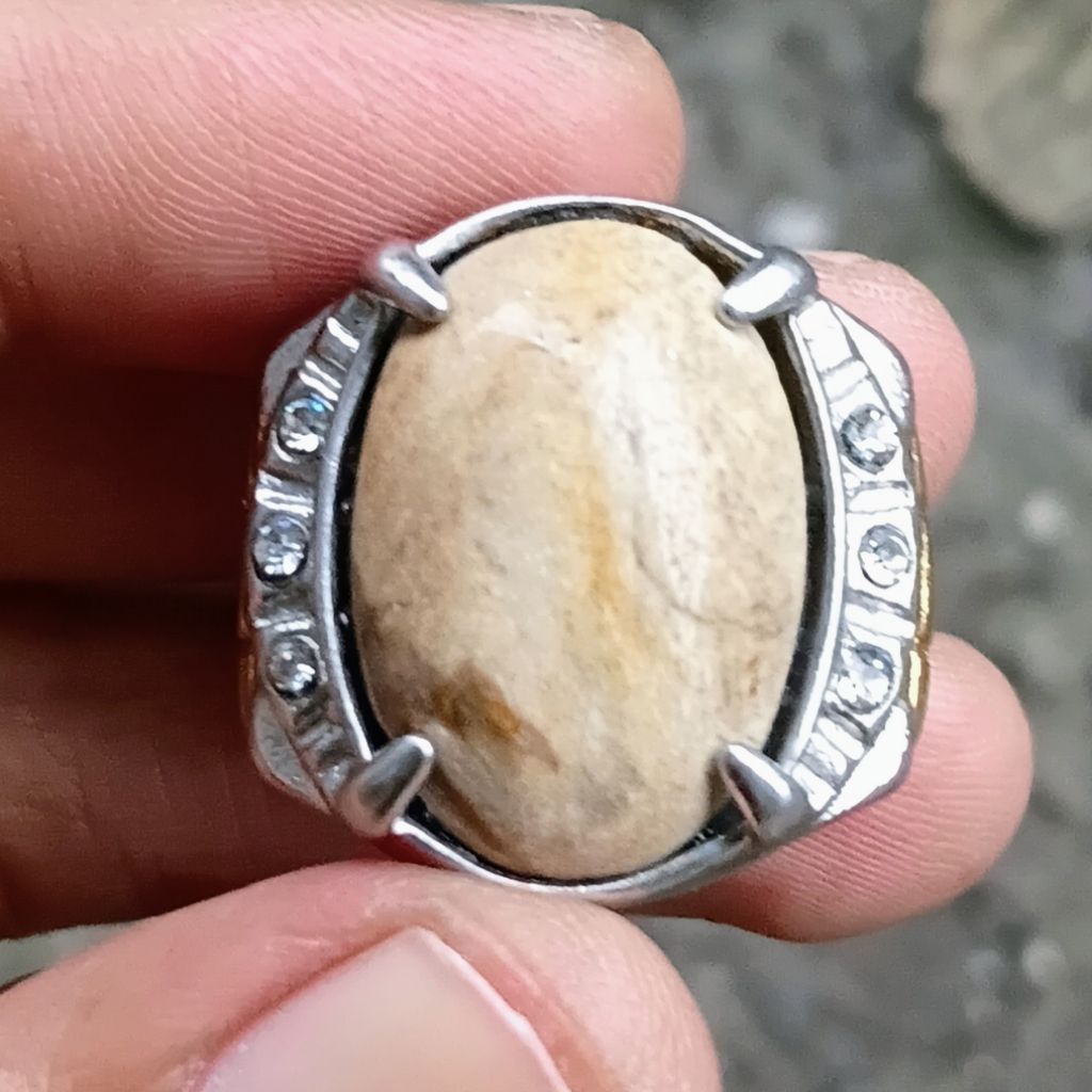 NATURAL BATU AKIK UNIK ANTIK ASLI ALAM ( DIM.22 RING 11)