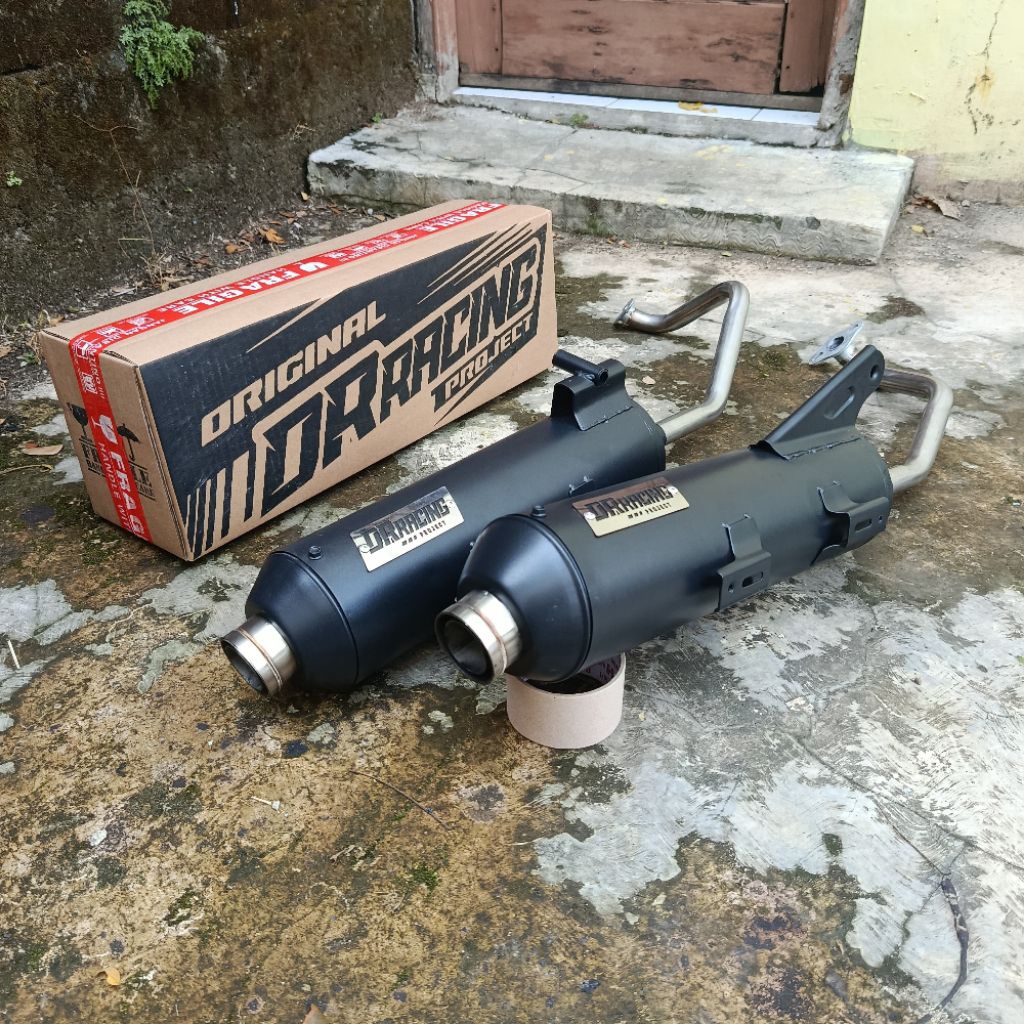 knalpot standar racing model shijiro original dr racing project PNP all matic beat Vario110 fi Vario