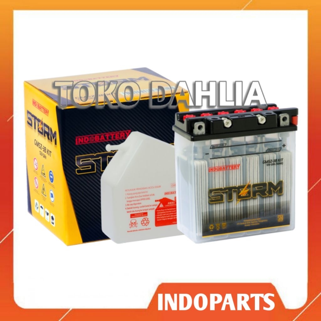 Indoparts Indobattery Storm GM5Z-3B-KIT-S Aki Basah Motor