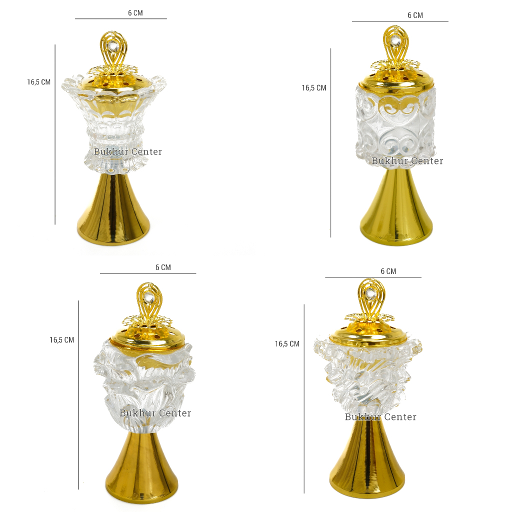 Mabkhara Kristal Tempat Pembakaran Dupa Arab Cantik