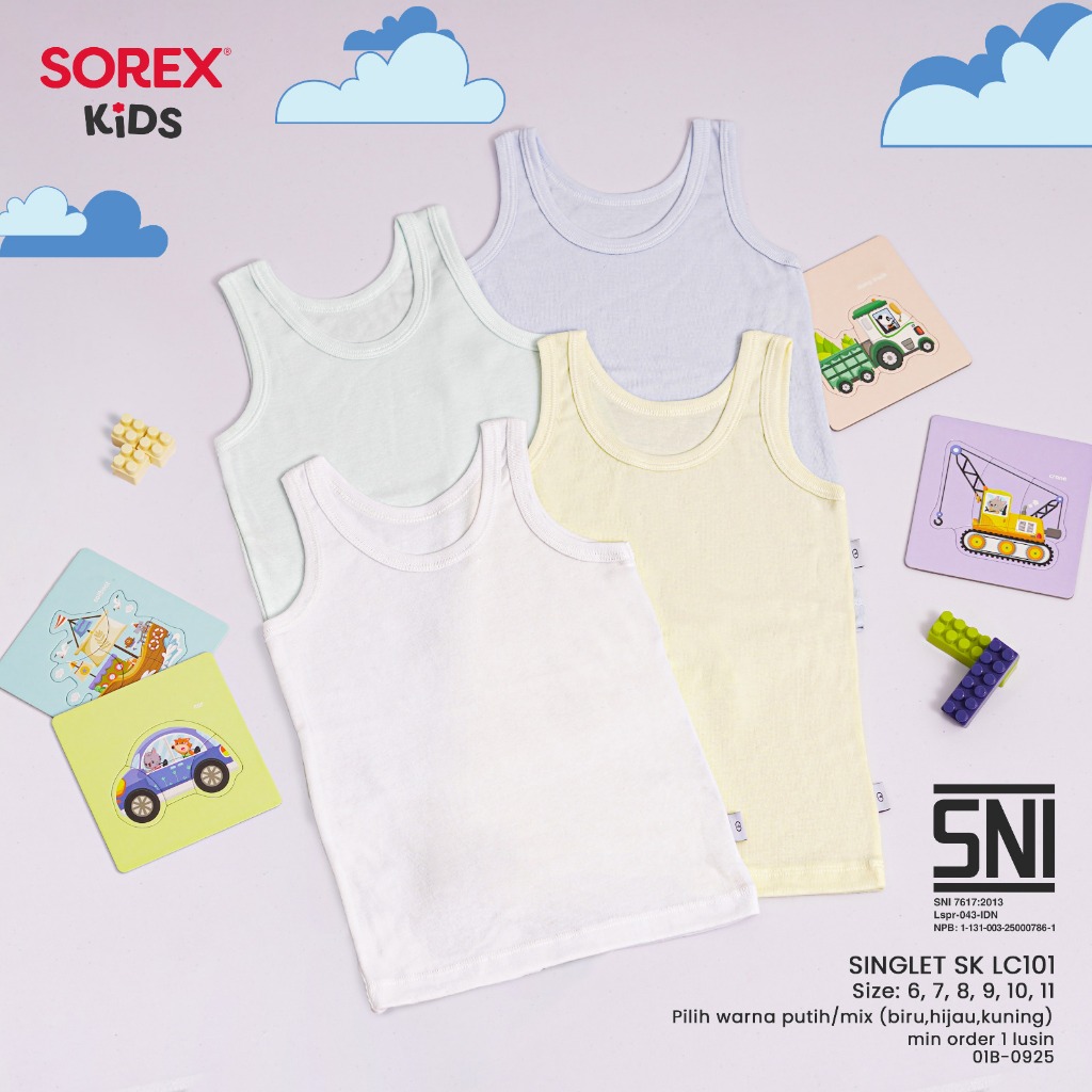 Sorex Kids 1 Lusin Kaos Dalam Anak SNI