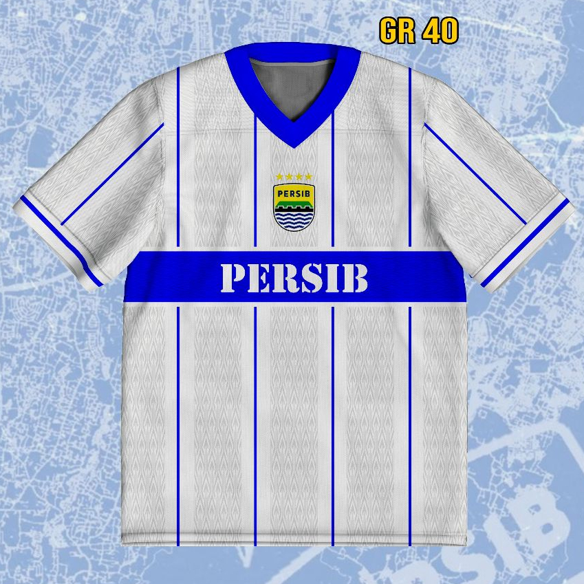 Jersey Oversize Persib White Line Horizontal Sportswear Special Edition | Jersey Bola GR-40