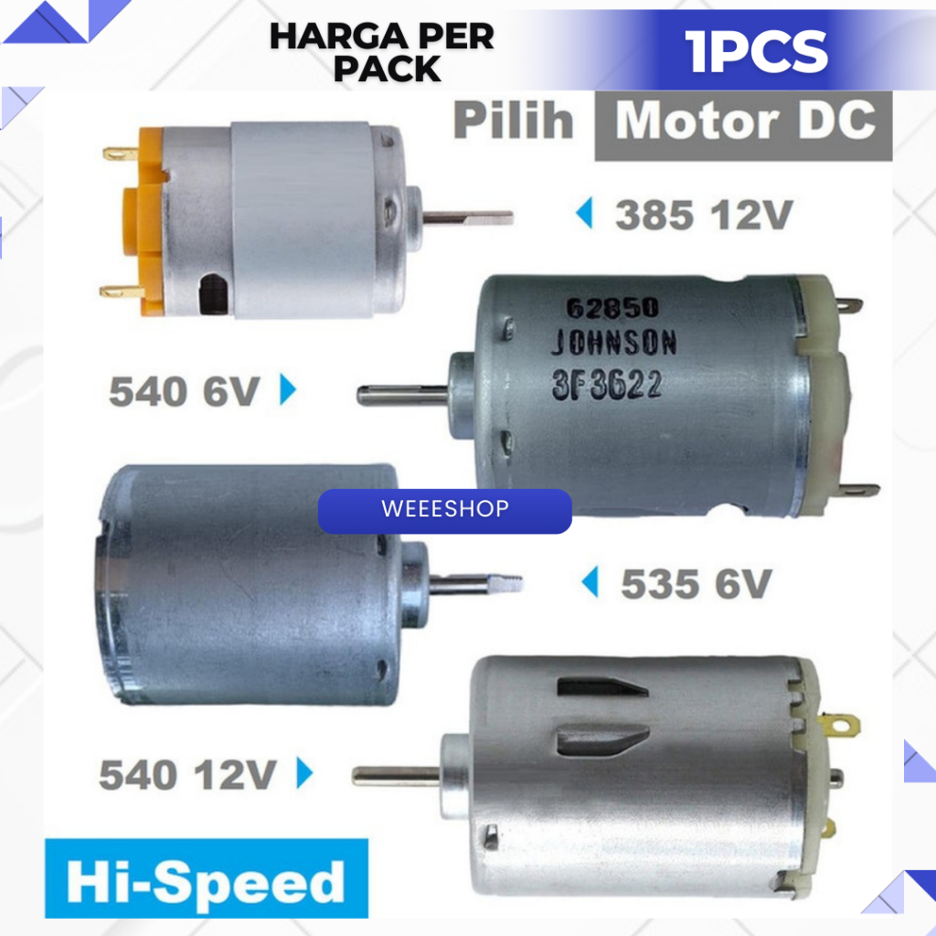 Dinamo Motor DC 385 High Speed 3V-12V | Mesin Bor Mini DIY Grinder Gerinda Kecil | Motor DC RS-385 K