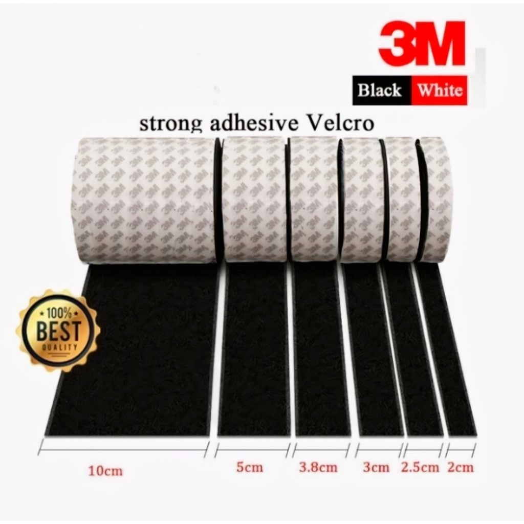 double tape velcro Lakban Double Tape Hook and Loop Adhesive Perekat Velcro 3M Original Serbaguna 5c