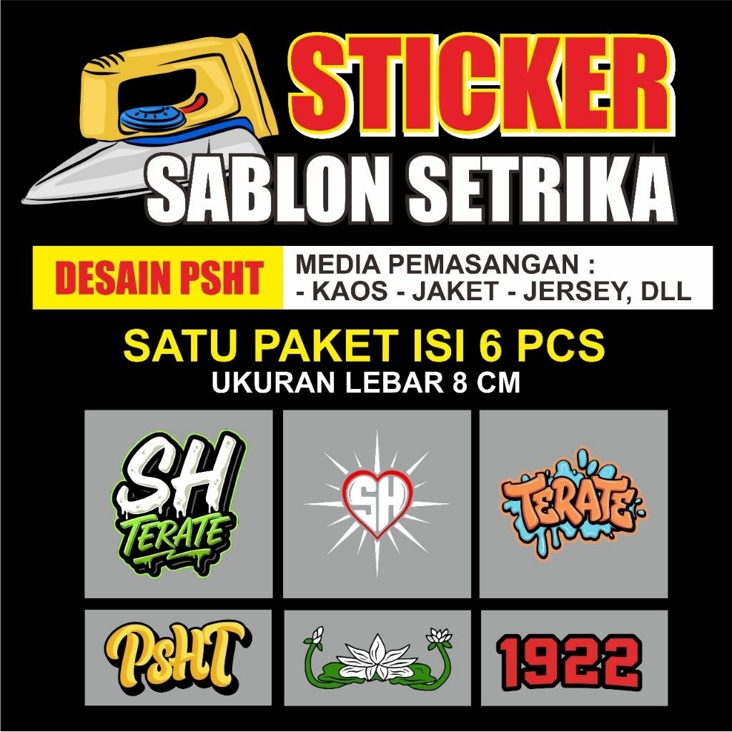 STIKER SABLON STRIKA PSHT  8CM 6 PCS