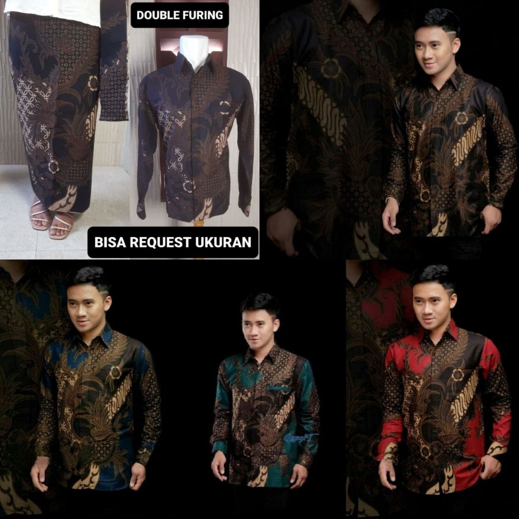 KEMEJA MOTIF MAHESA & ROK LAPIS FURING / BAJU SERAGAM BATIK COUPLE PASANGAN SARIMBIT KELUARGA CUSTOM