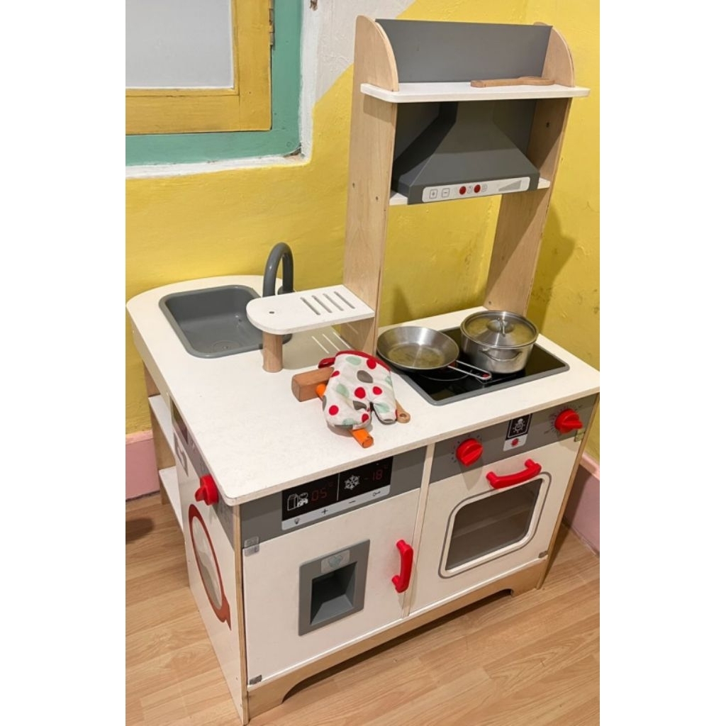 pesanan orang preloved kitchen set anak bahan kayu corner play premium