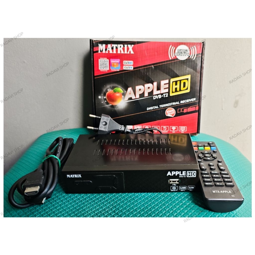 Matrik Apple Merah Set Top Box STB TV Digital Matrix Apple Merah Tanpa Internet Bekas Normal