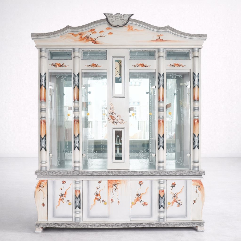 lemari pajangan Kristal 4 pintu