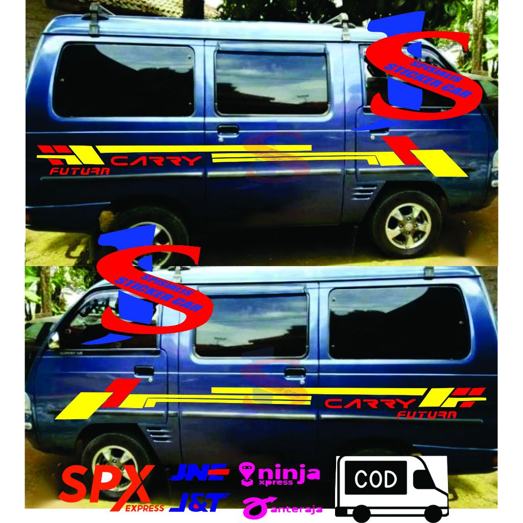 stiker list body mobil suzuki carry futura striping mobil carry
