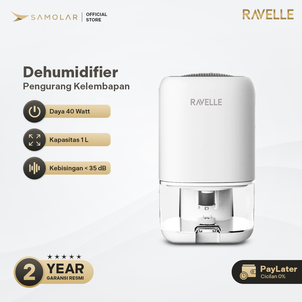 RAVELLE Dehumidifier 1 Liter Penyerap Kelembaban - Mengurangi Kelembapan Rumah Tangga dan Anti Jamur