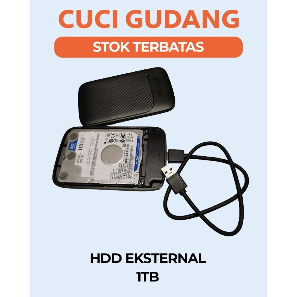HDD Eksternal Isi WD Blue Toshiba 1TB / 500GB Laptop Second + Enclosure Orico 2020U3-V1 USB 3.0 Exte