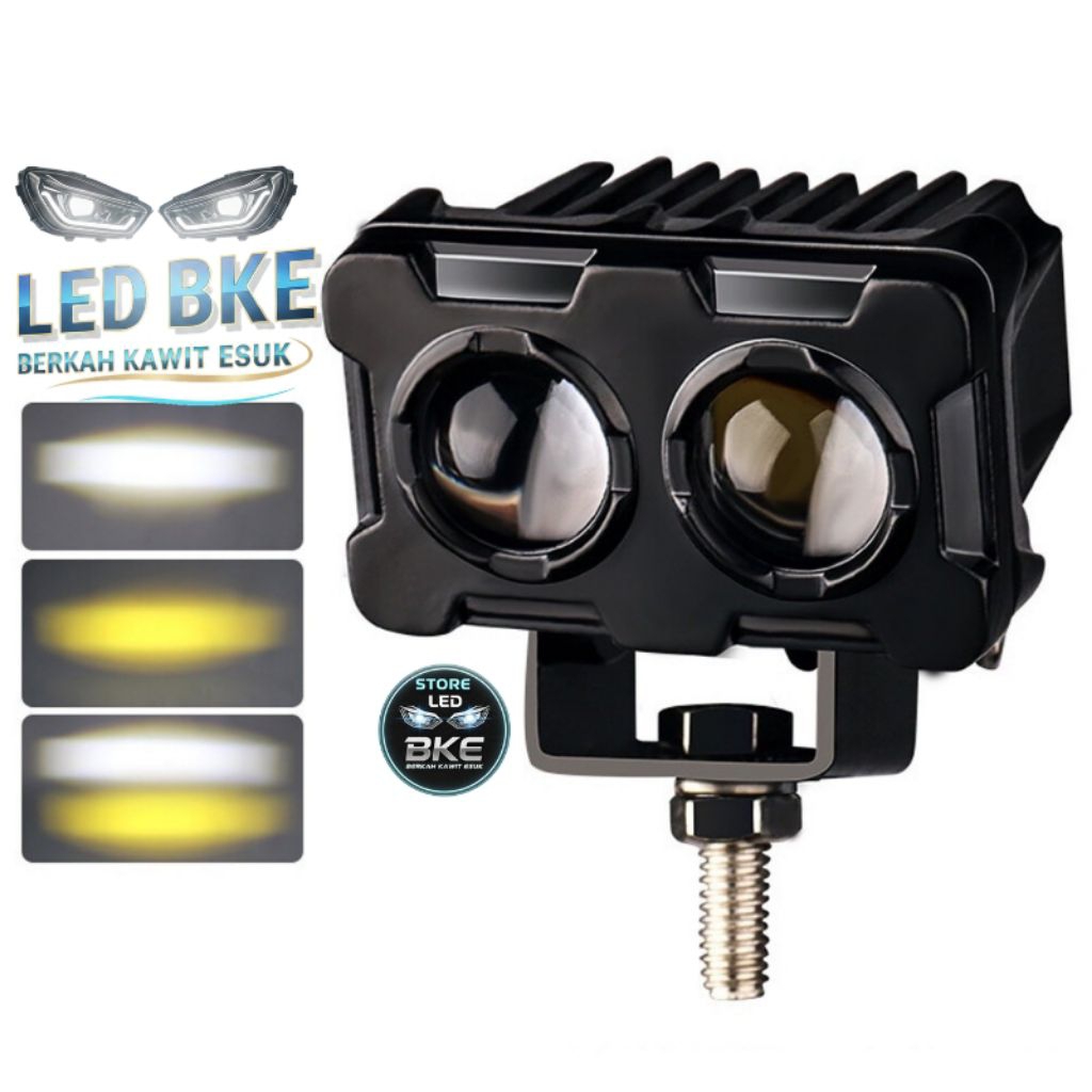 Lampu Tembak Mata 2 Sinar Cahaya Kuning Putih / Lampu 2 Warna / Lampu Tembak Putih Kuning / Lampu Su