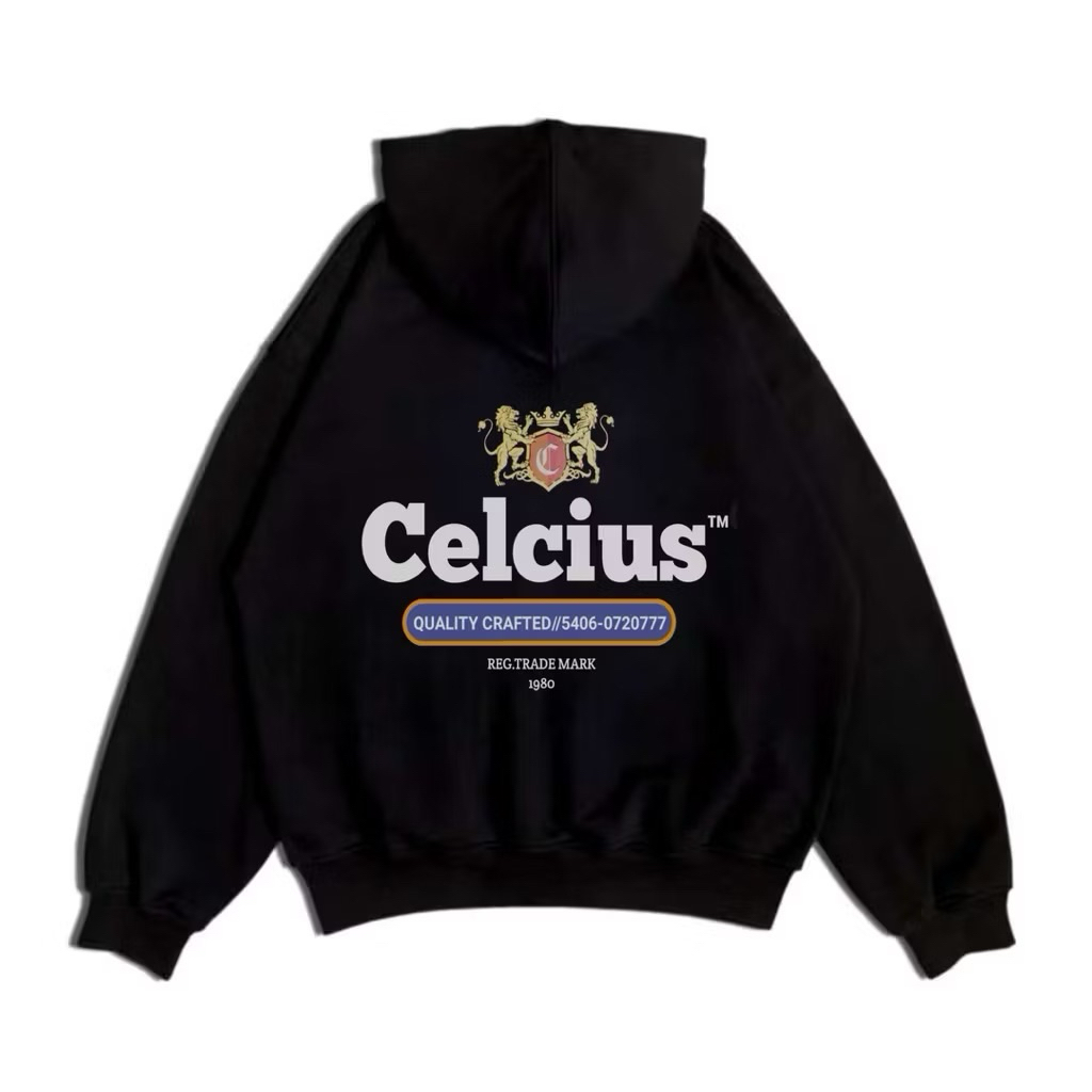 Celcius Hoodie Boxy Black Mustang Flecee Sweater Unisex