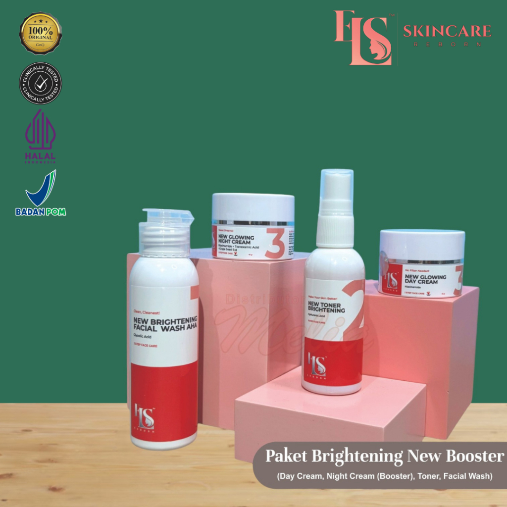LS SKINCARE PAKET WHITENING GLOWING KULIT SUSAH PUTIH KRIM BRIGHTENING BOOSTER BPOM