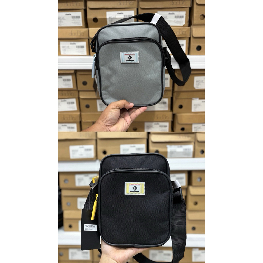 TAS CONVERSE MINI BAG SLING BAG GREY AND BLACK 24152 TAS SELEMPANG SLING BAG ORIGINAL