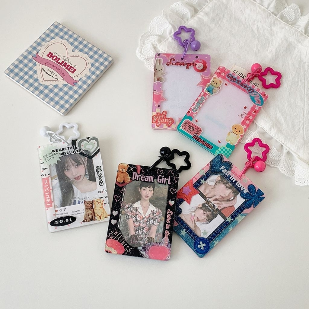 IP-383 Card Holder Cahol Ins Pemegang Kartu Motif Denim CuteBear