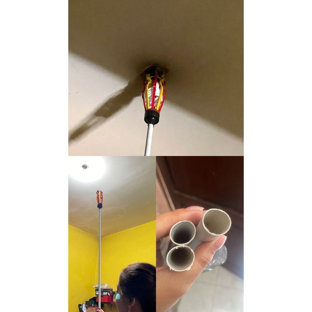 Tongkat Lampu Ganti Lepas Stik Lampu Bohlam Stick Satu Set Tongkat dan Kepala Stik Lampu Jumbo 1,5 m
