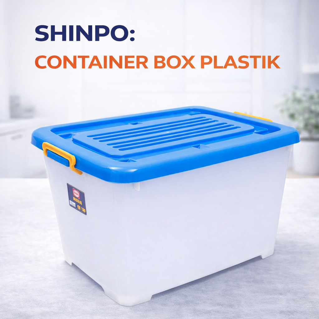 Box Container 130 Liter dengan Roda untuk Penyimpanan Serbaguna