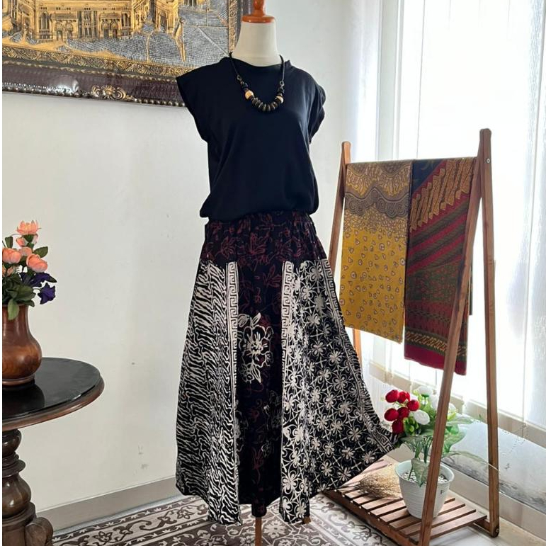 Rok Batik Wanita Solo Bahan Katun Solo All Size Model Payung Klok
